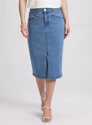 Jupe mi-longue en denim