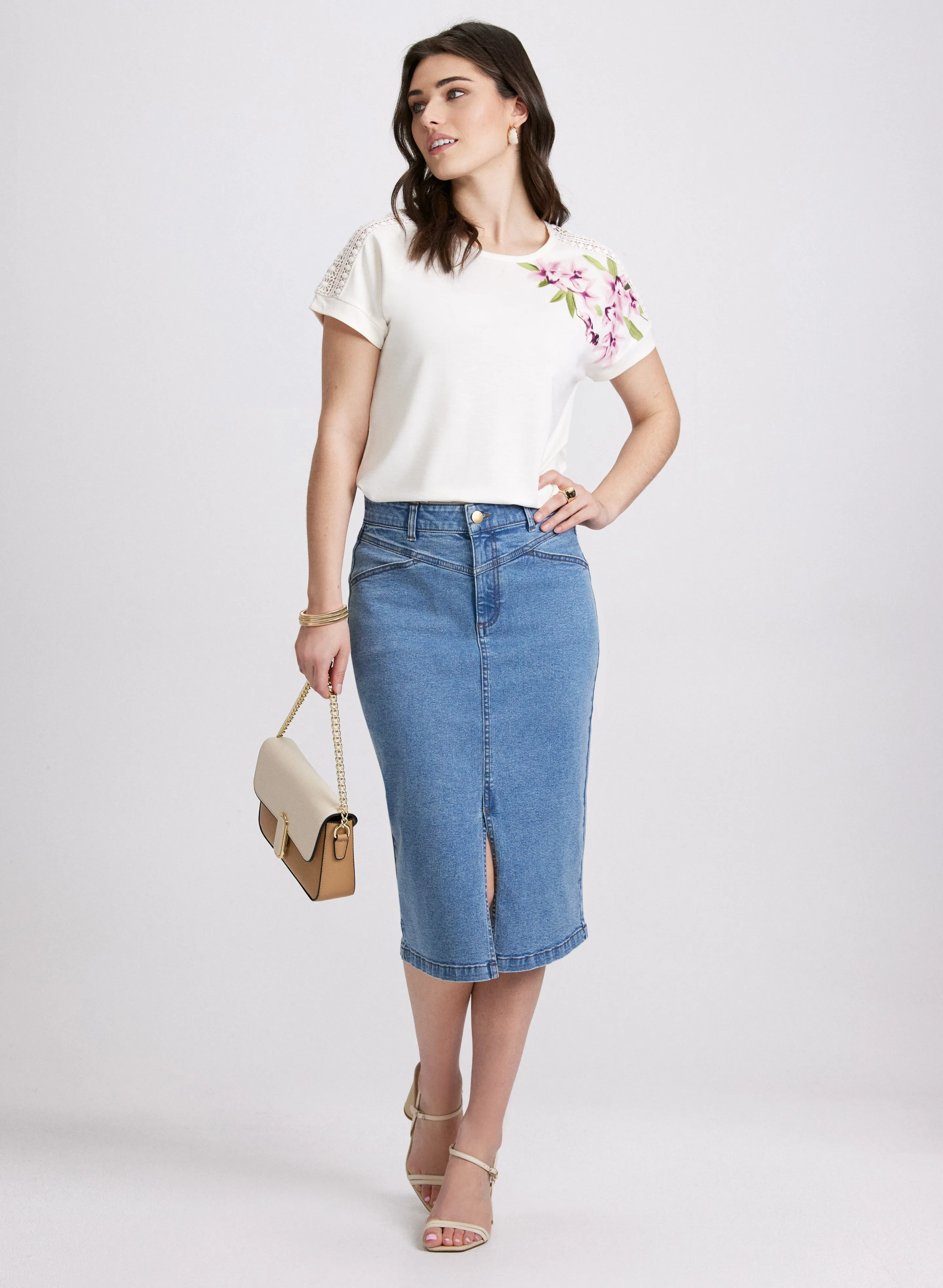 Jupe mi-longue en denim