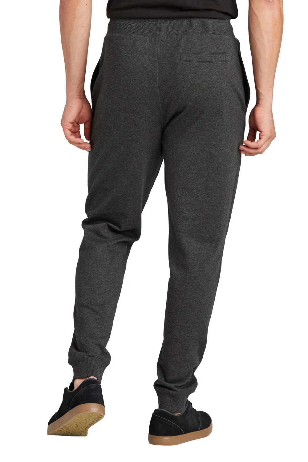 Pantalon de jogging en polaire réutilisée District pour hommes avec poches - Gris charbon chiné