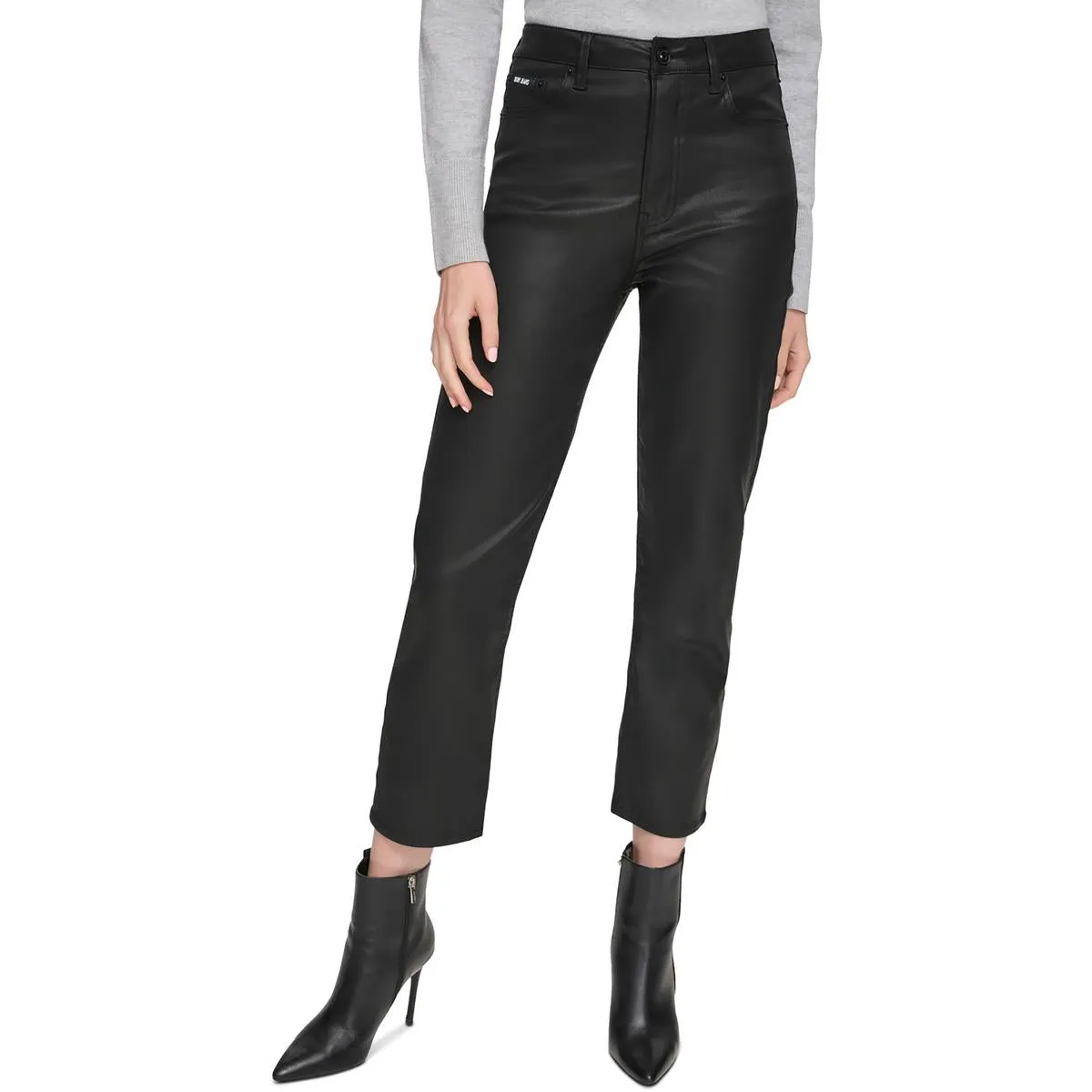 DKNY Jeans Femme Pantalon droit à taille haute