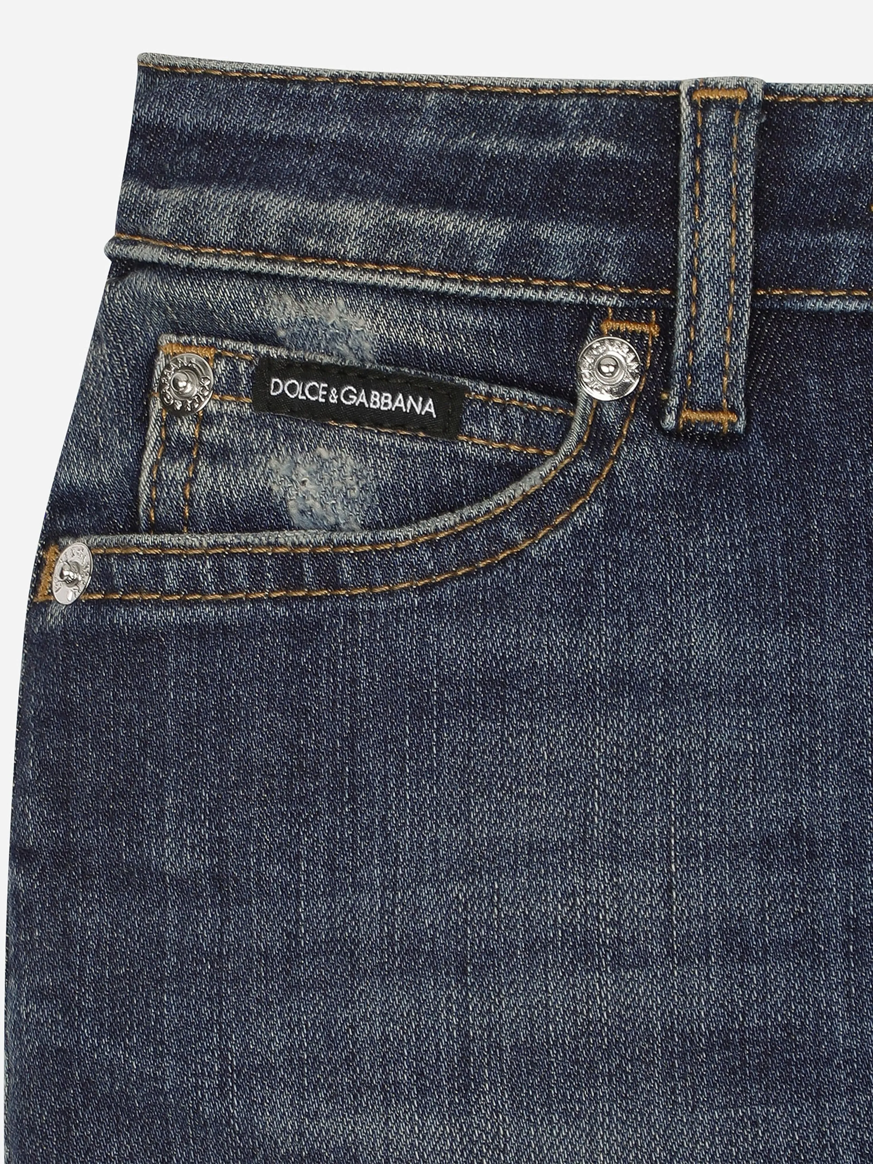 Jupe en denim pour filles Dolce & Gabbana en bleu