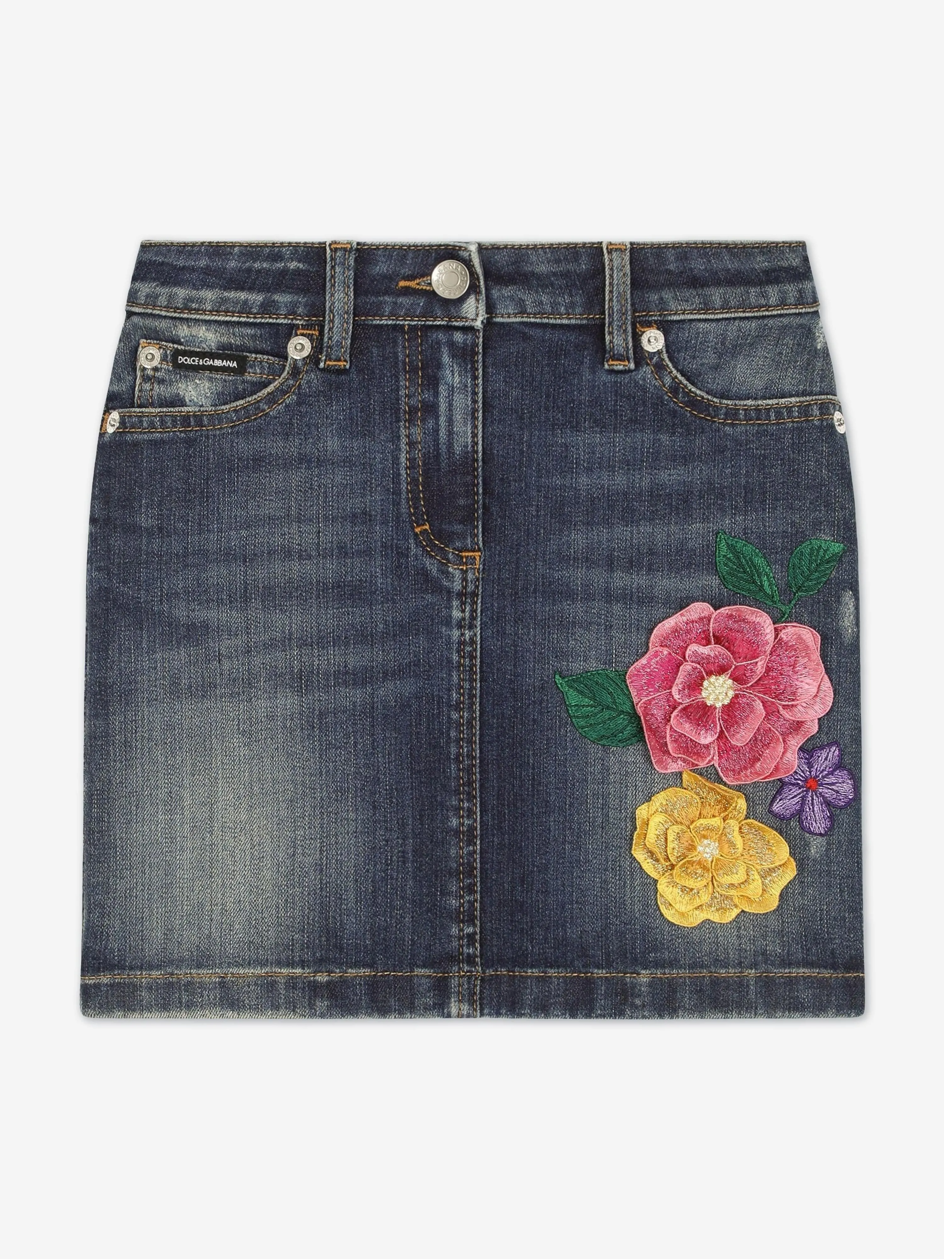 Jupe en denim pour filles Dolce & Gabbana en bleu