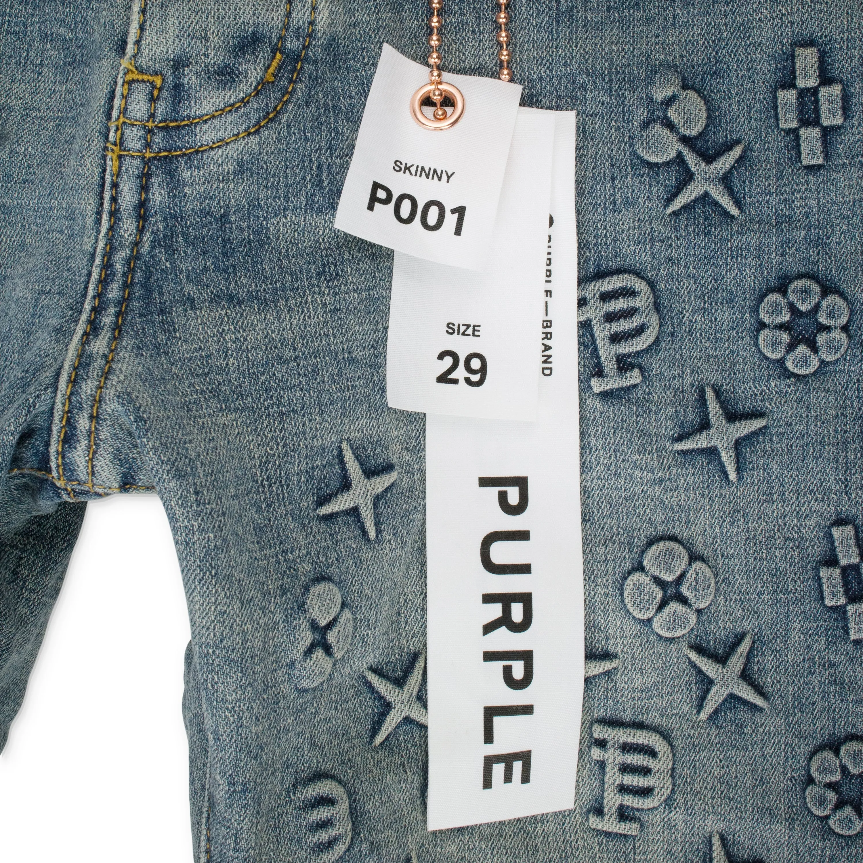 JEAN SKINNY EN DENIM BOSSELE BLEU INDIGO MOYEN
