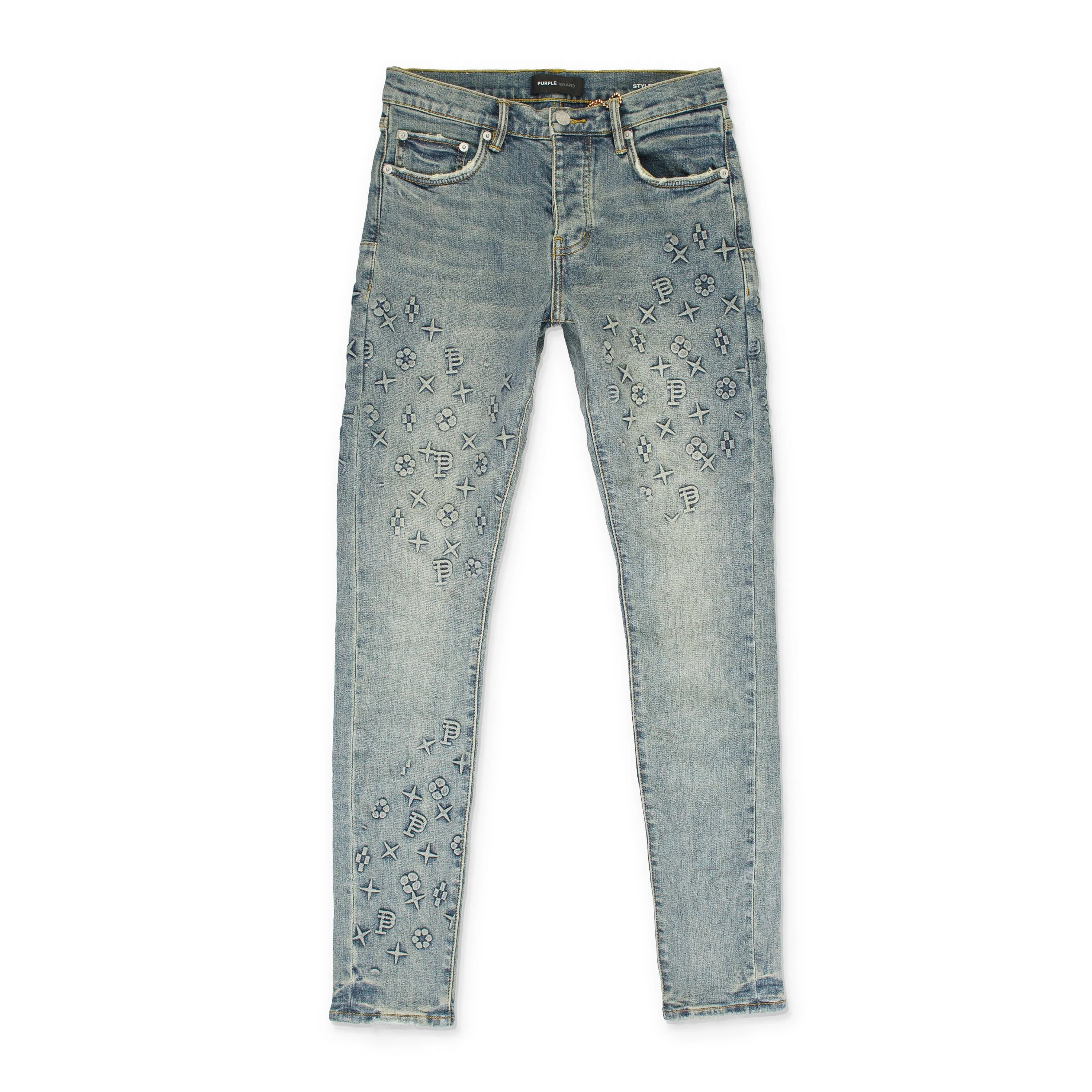 JEAN SKINNY EN DENIM BOSSELE BLEU INDIGO MOYEN