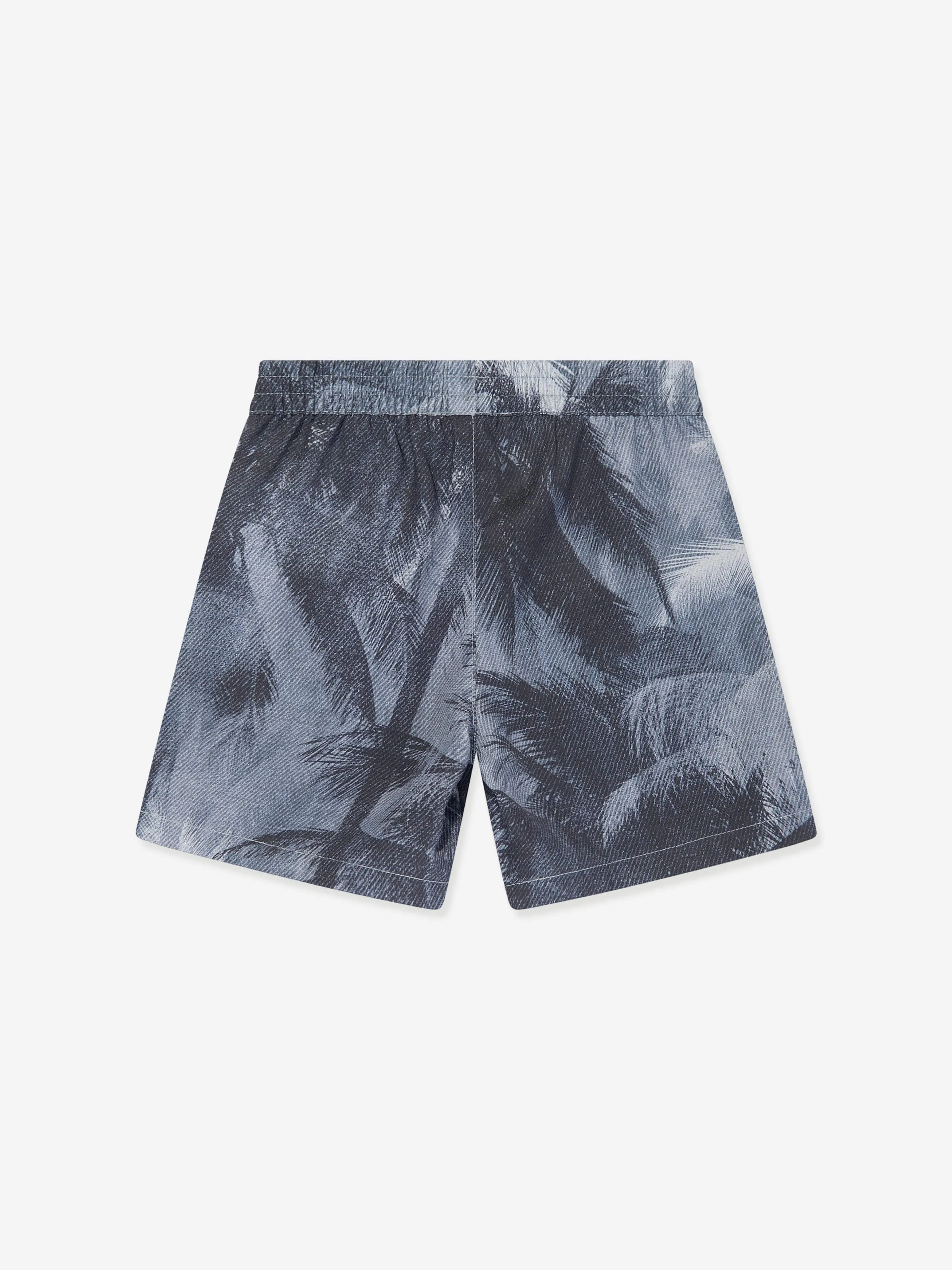 Emporio Armani Shorts Palmier pour Garçons en Bleu