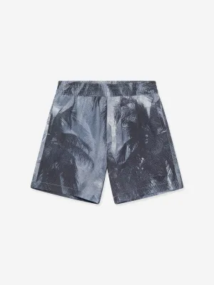 Emporio Armani Shorts Palmier pour Garçons en Bleu