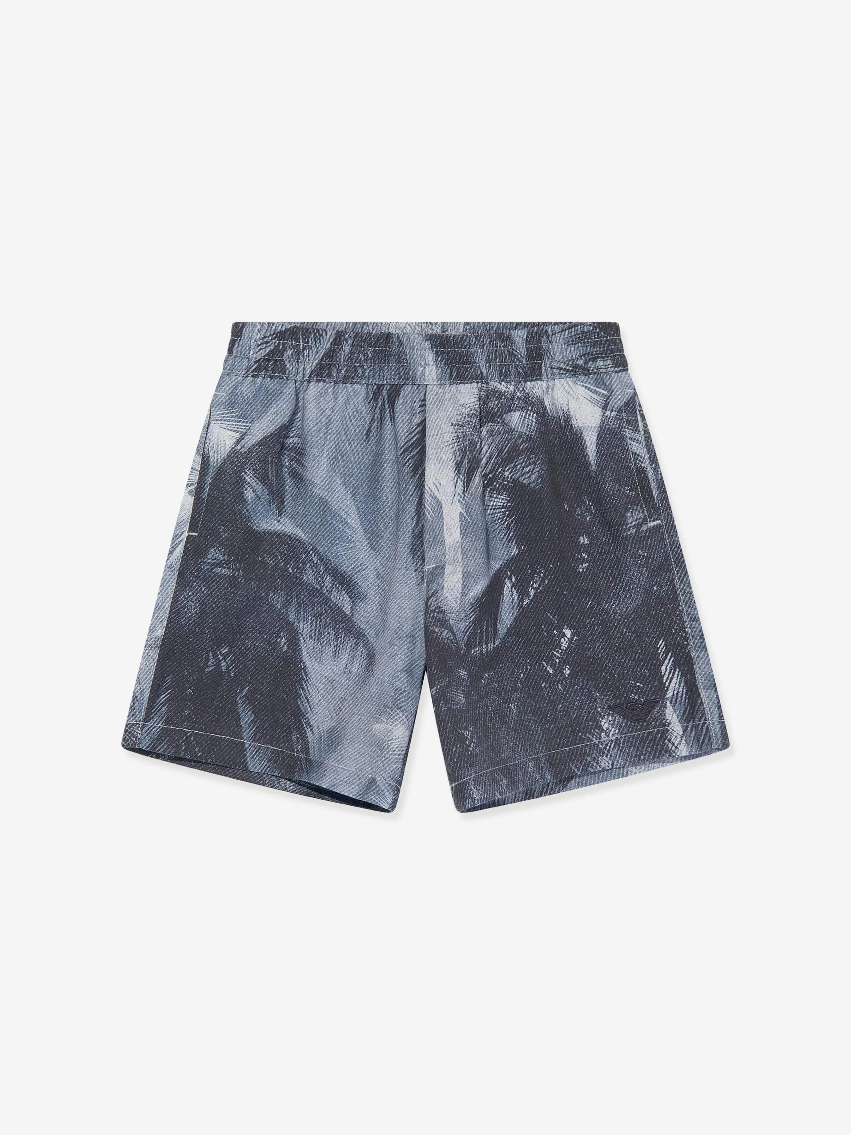 Emporio Armani Shorts Palmier pour Garçons en Bleu