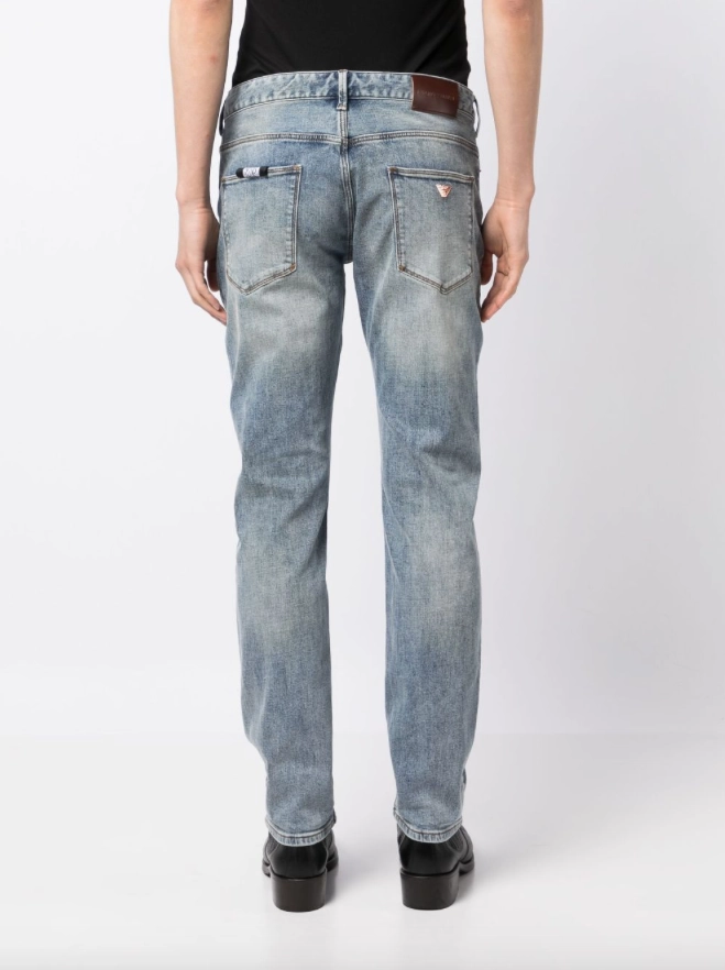 Emporio Armani J06 Slim-fit, worn-look comfort-denim jeans