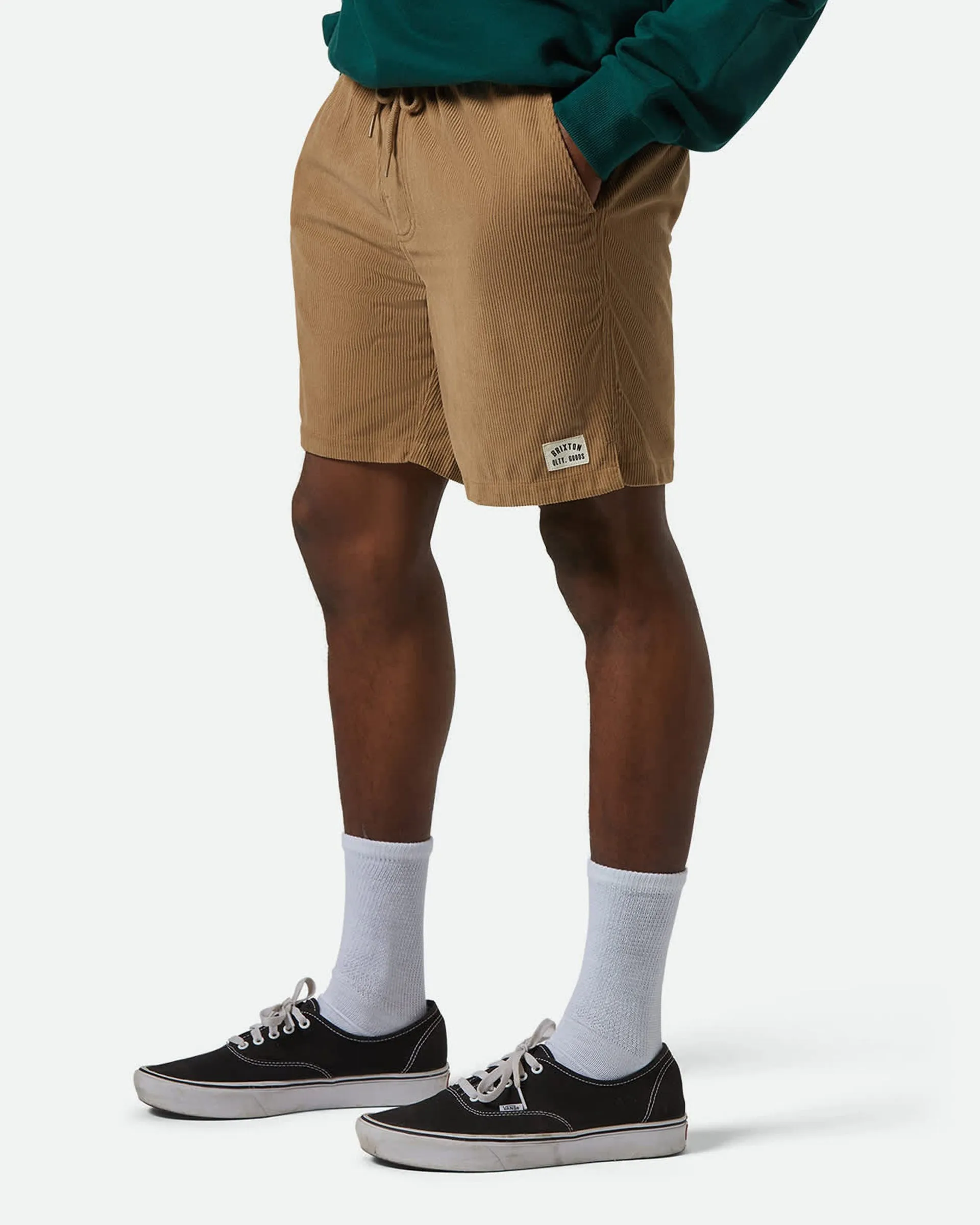 Short en velours côtelé quotidien - Kaki