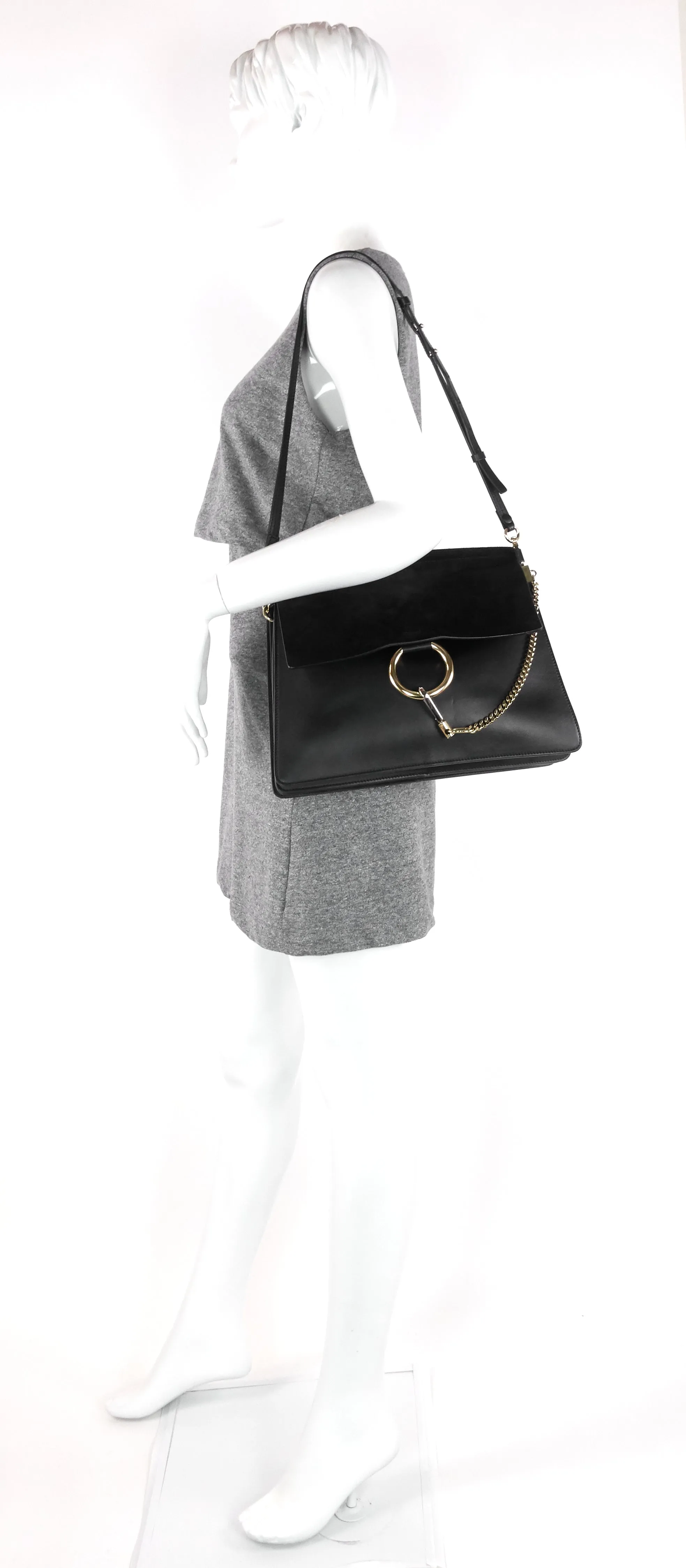 Sac Faye Medium en Suède et Cuir Bags_Chloé