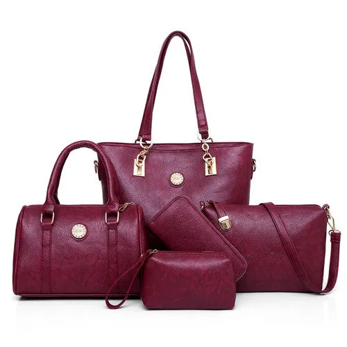 Ensemble de 5 pièces de sacs mère femme Luxe, sacs à main pour femmes, sacs à épaule en cuir designer, pochettes et sacs à main, sac bandoulière tendance, Fashion Nova Bags