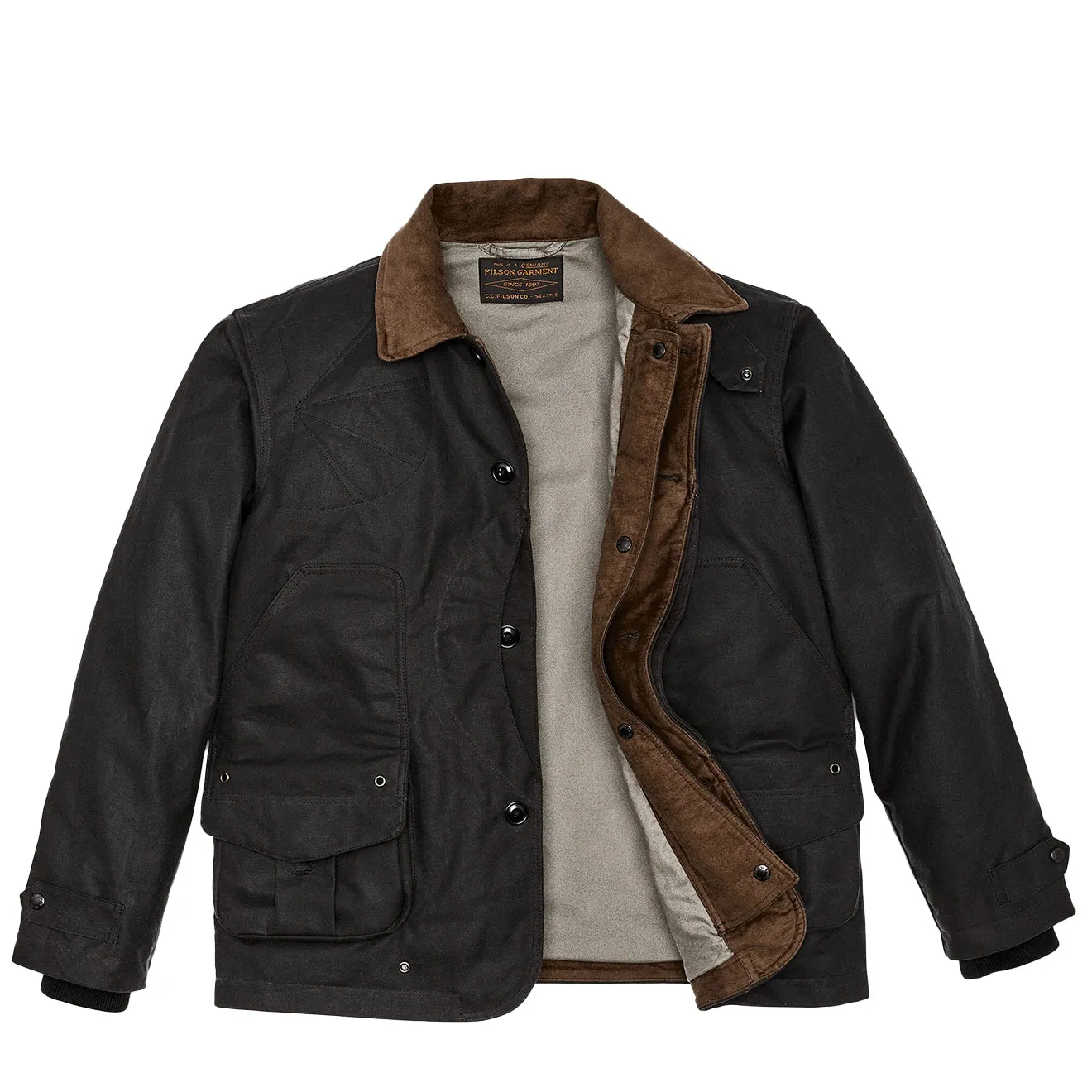 Veste de chasse en toile cirée Filson - Cendre