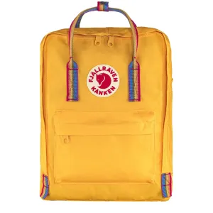 Sac à dos classique Fjallraven Kanken en jaune chaud avec motif arc-en-ciel Sacs Fjallraven Kanken
