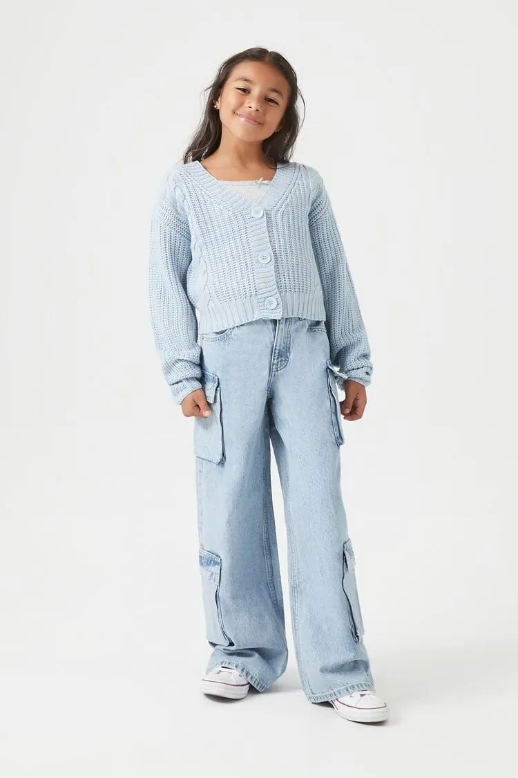 Forever 21 Jeans Cargo à Strass pour Filles (Enfants) Denim Clair Forever 21