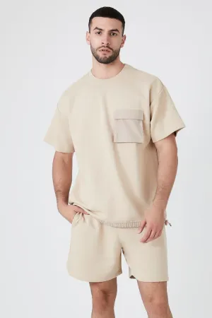 Forever 21 Shorts Homme en French Terry à cordon Taupe Forever 21
