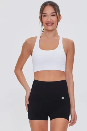 Forever 21 Femme Shorts Actifs Sans Couture à Haute Taille Noir Forever 21