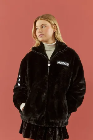 Veste à fermeture éclair Disney Mickey Mouse pour femmes Forever 21 Noir/Multicolore
