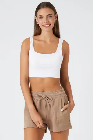 Forever 21 Femmes Short de Sport en French Terry avec Cordon Gris-Brun Forever 21