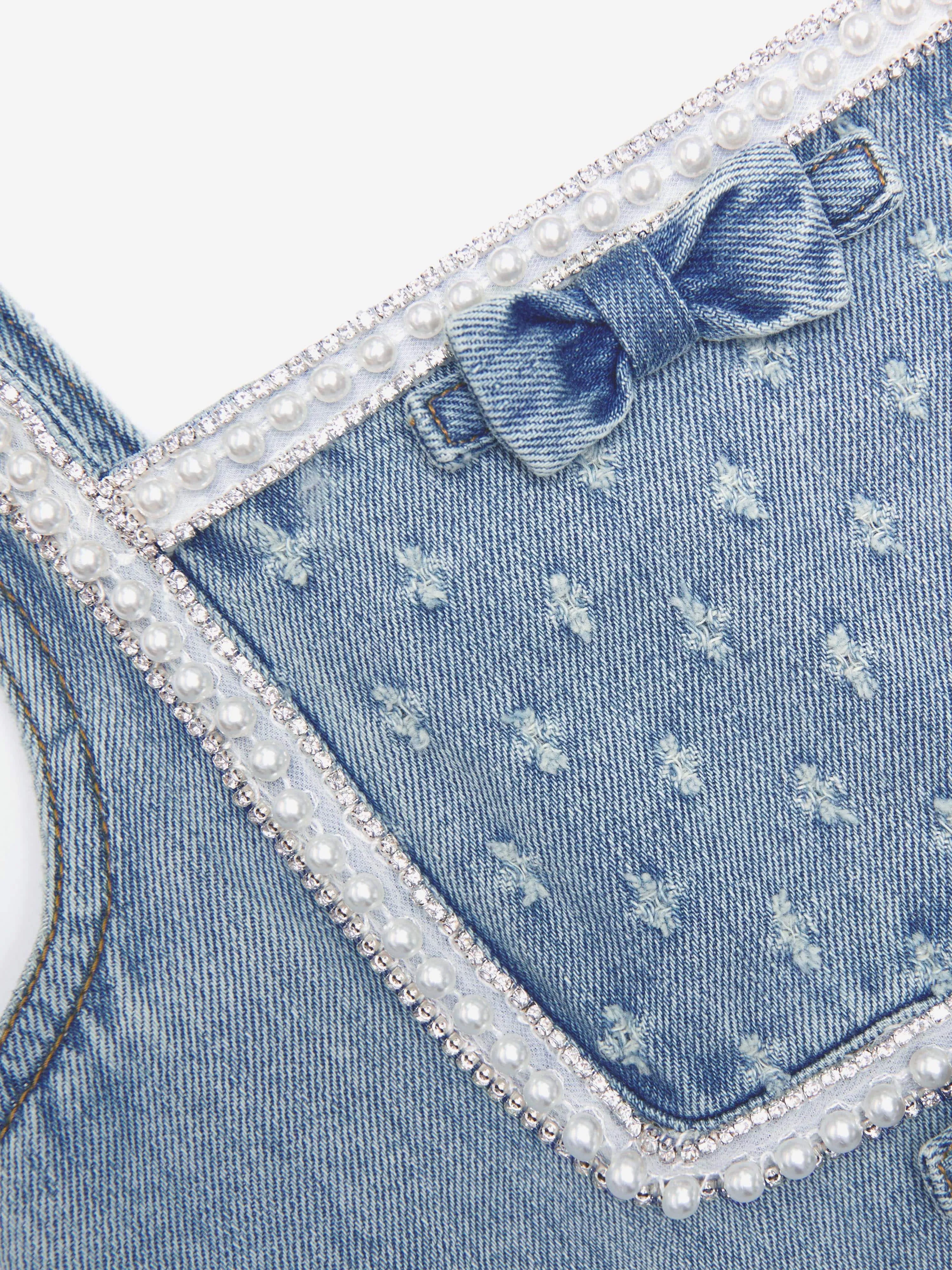 Robe en jean pour filles en bleu