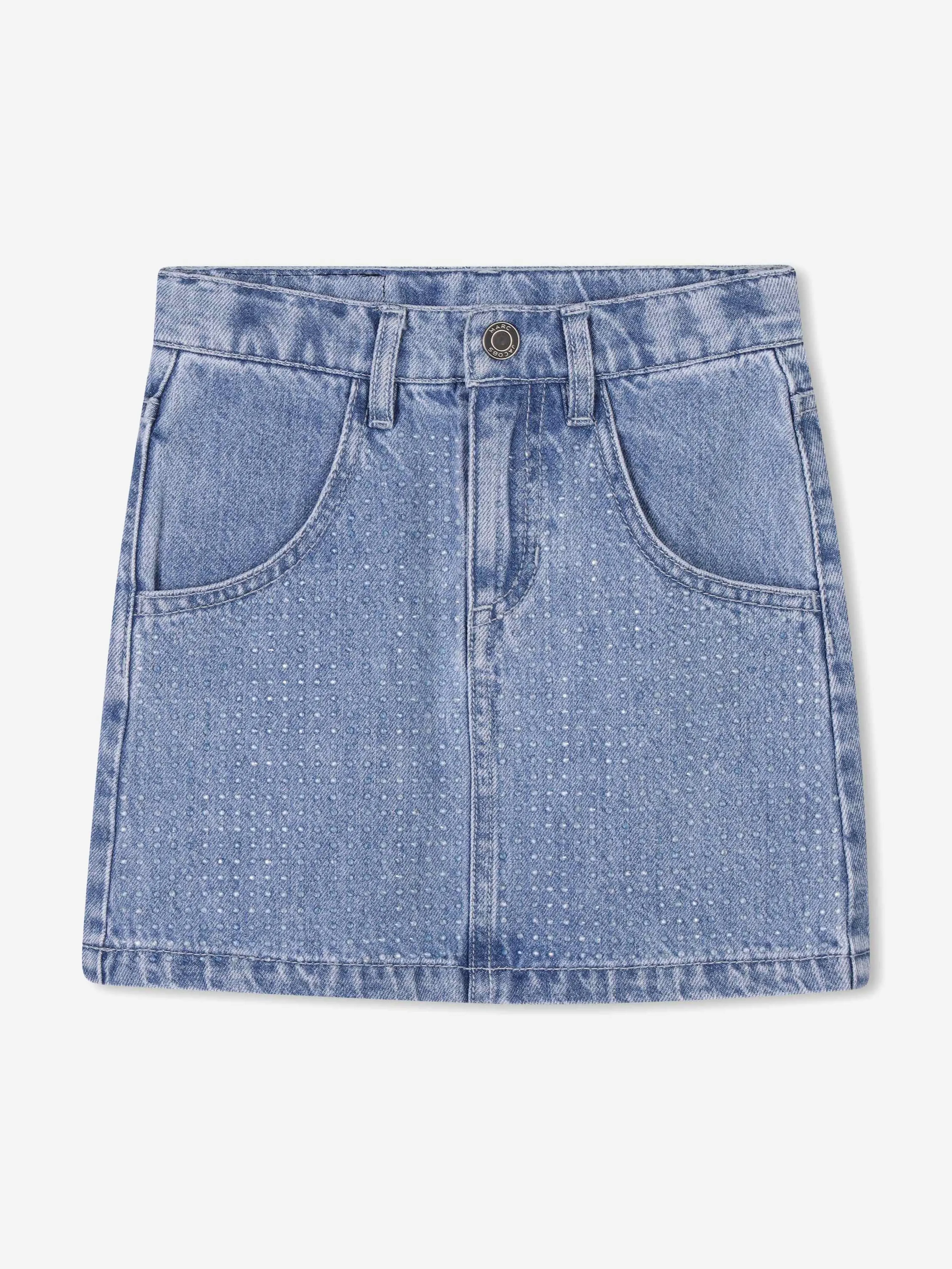 Jupe en jean diamanté bleu pour filles