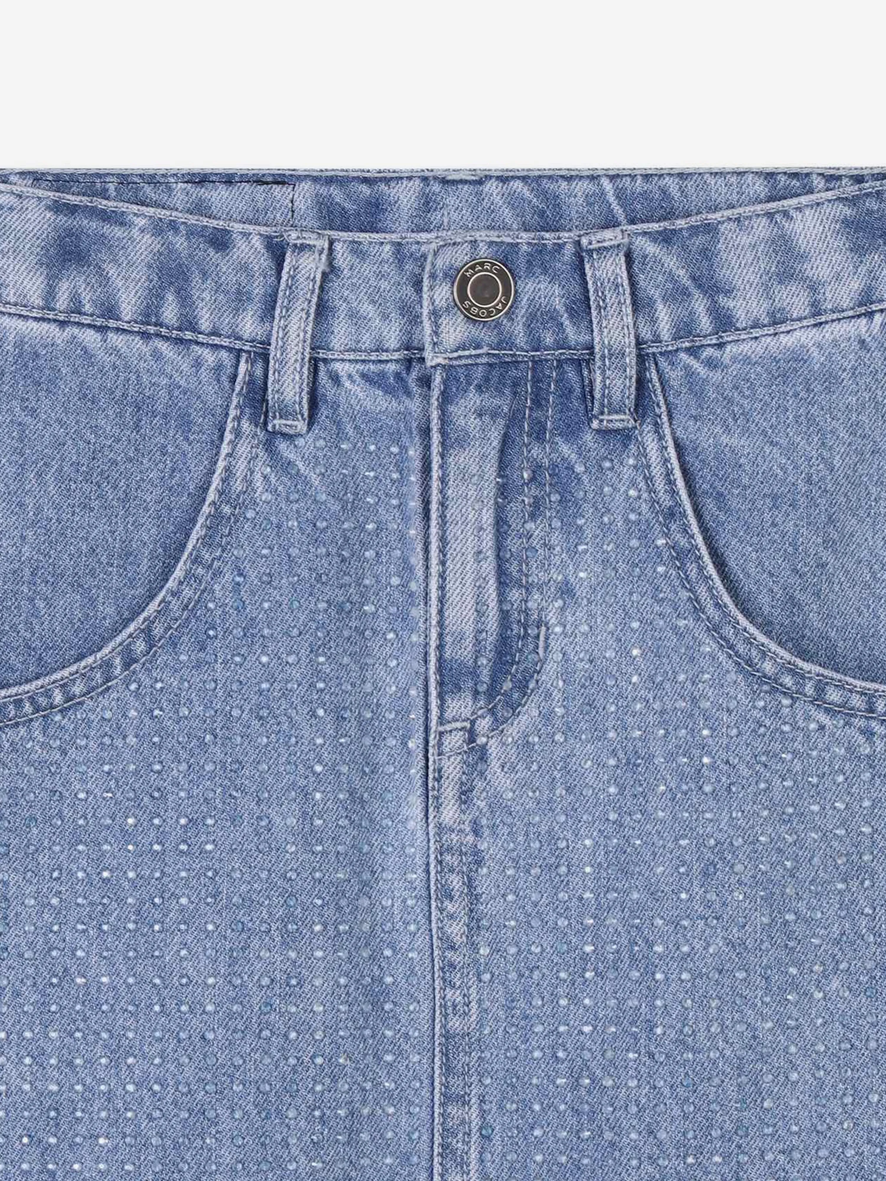 Jupe en jean diamanté bleu pour filles