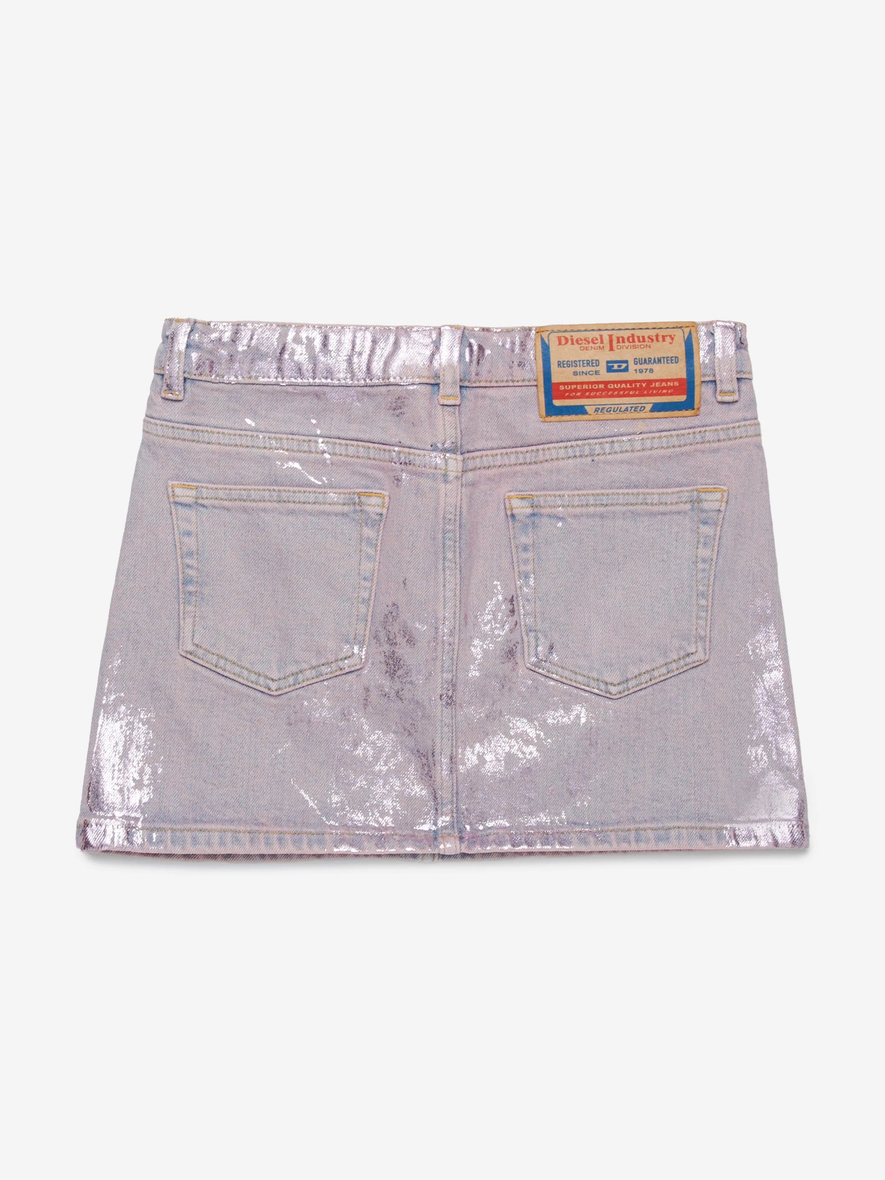 Jupe en jean métallisé rose Gianna pour filles