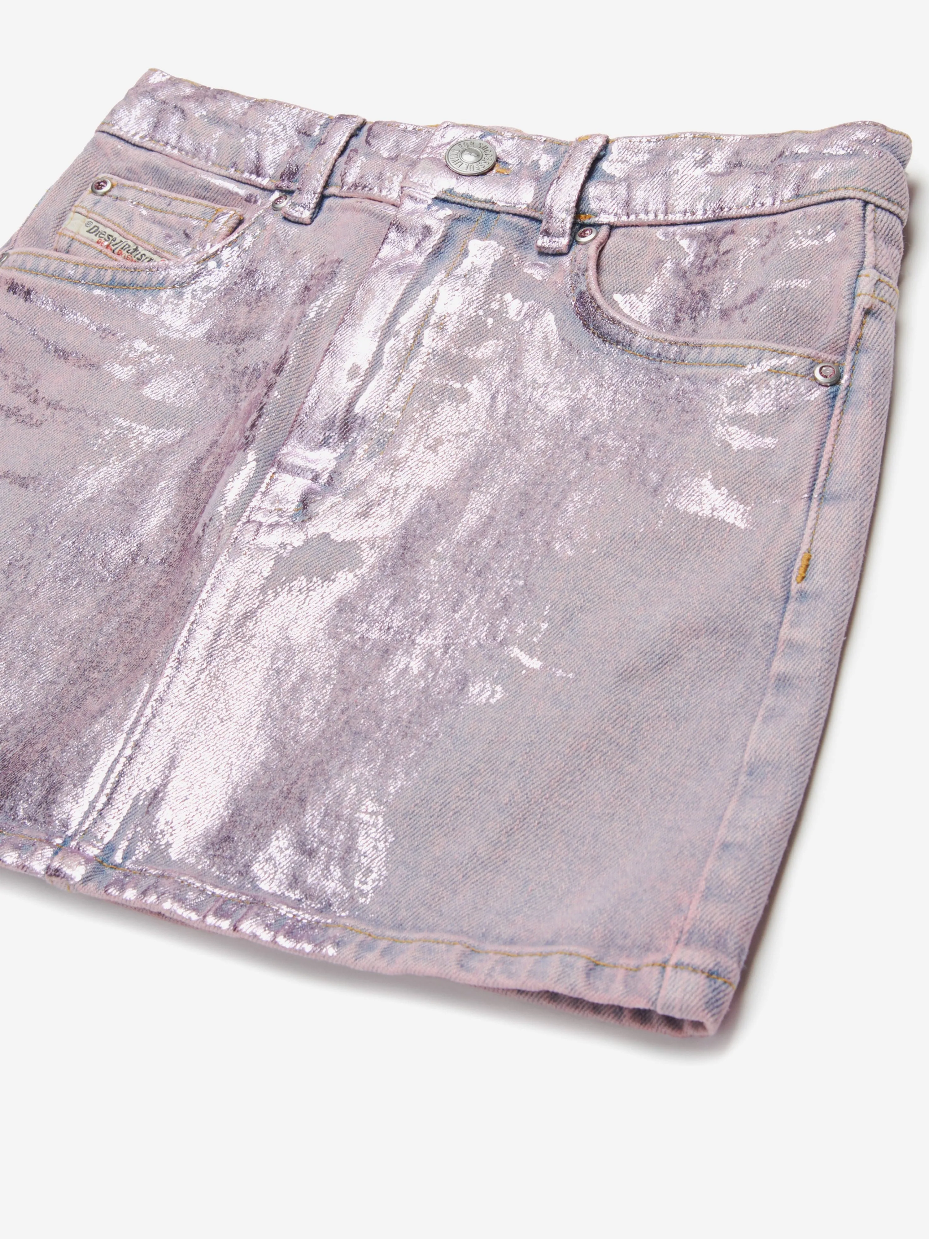 Jupe en jean métallisé rose Gianna pour filles