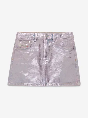 Jupe en jean métallisé rose Gianna pour filles