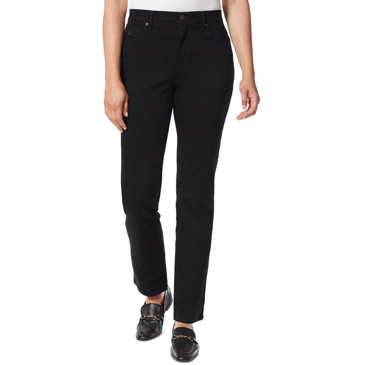 Gloria Vanderbilt Femmes Petites Jeans à Taille Haute Jambe Droite Unie