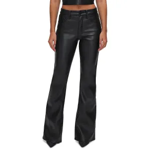 Good American Women's Faux Leather Flared Jeans