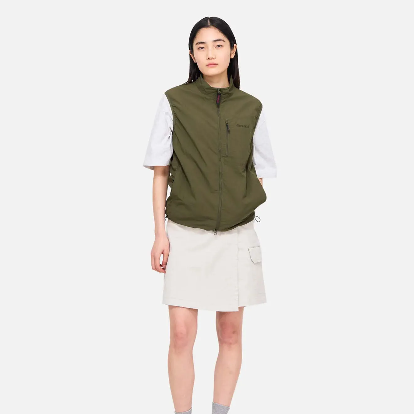 Veste en nylon Gramicci vert olive foncé