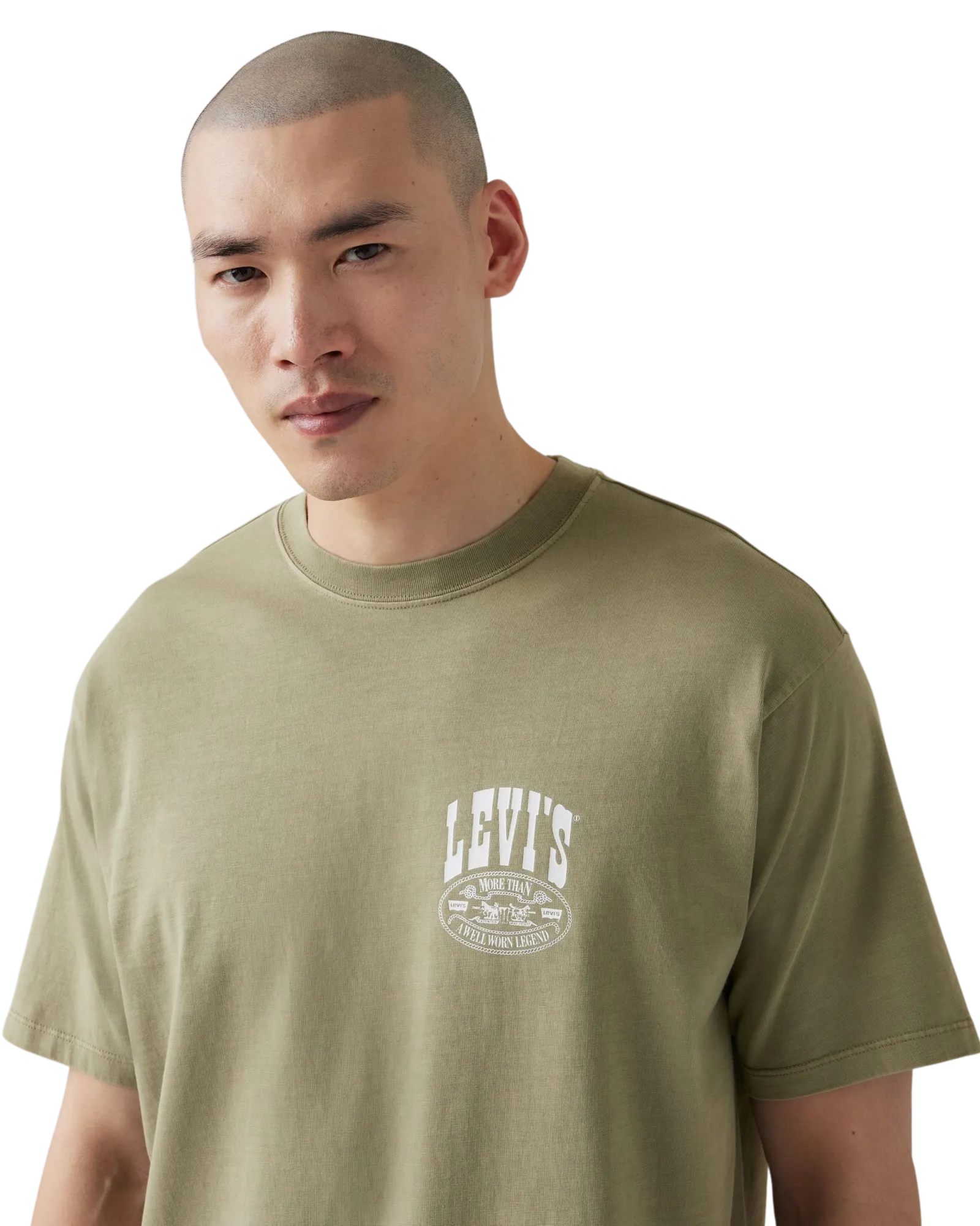 T-Shirt Vintage Graphique en Vert Lichen