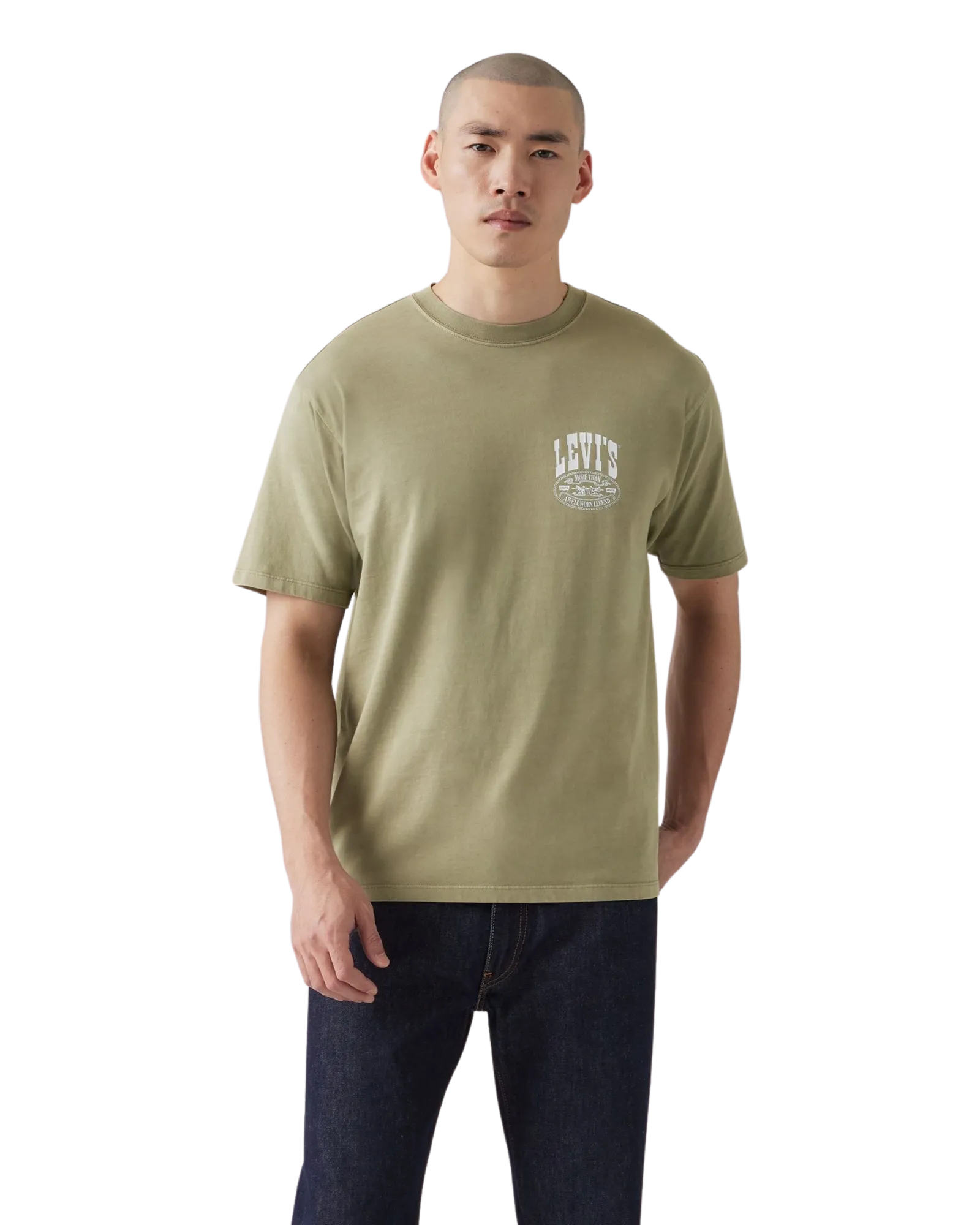 T-Shirt Vintage Graphique en Vert Lichen