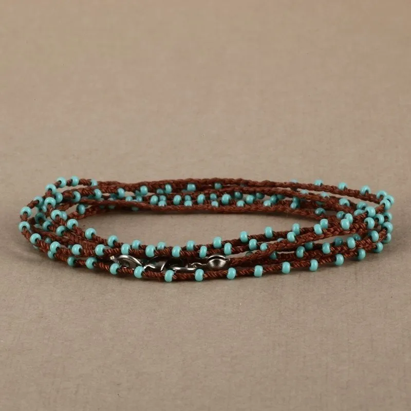 Collier/Bracelet Artisanal Avec Perles Contrastées