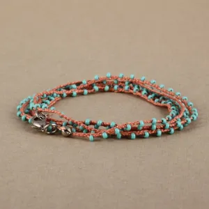 Collier/Bracelet Artisanal Avec Perles Contrastées