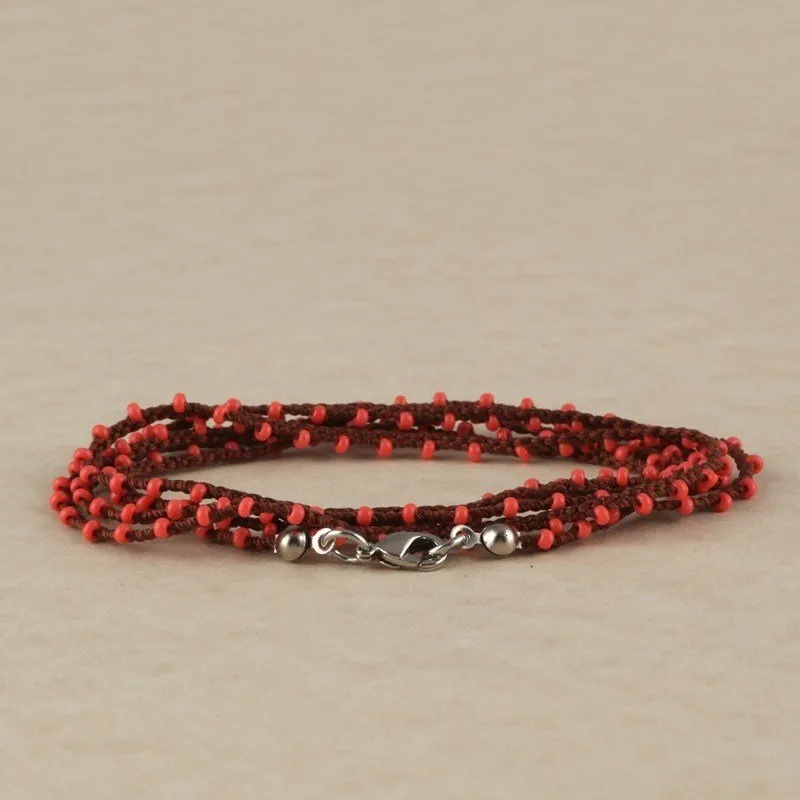 Collier/Bracelet Artisanal Avec Perles Contrastées