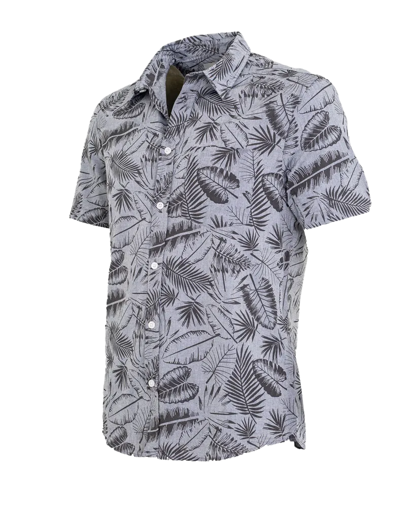 Chemise hawaïenne en chambray gris
