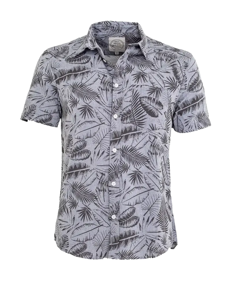 Chemise hawaïenne en chambray gris