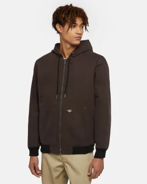 Veste en toile à capuche canard marron foncé