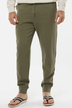 Pantalon de survêtement en polaire pour hommes avec poches - Vert armée