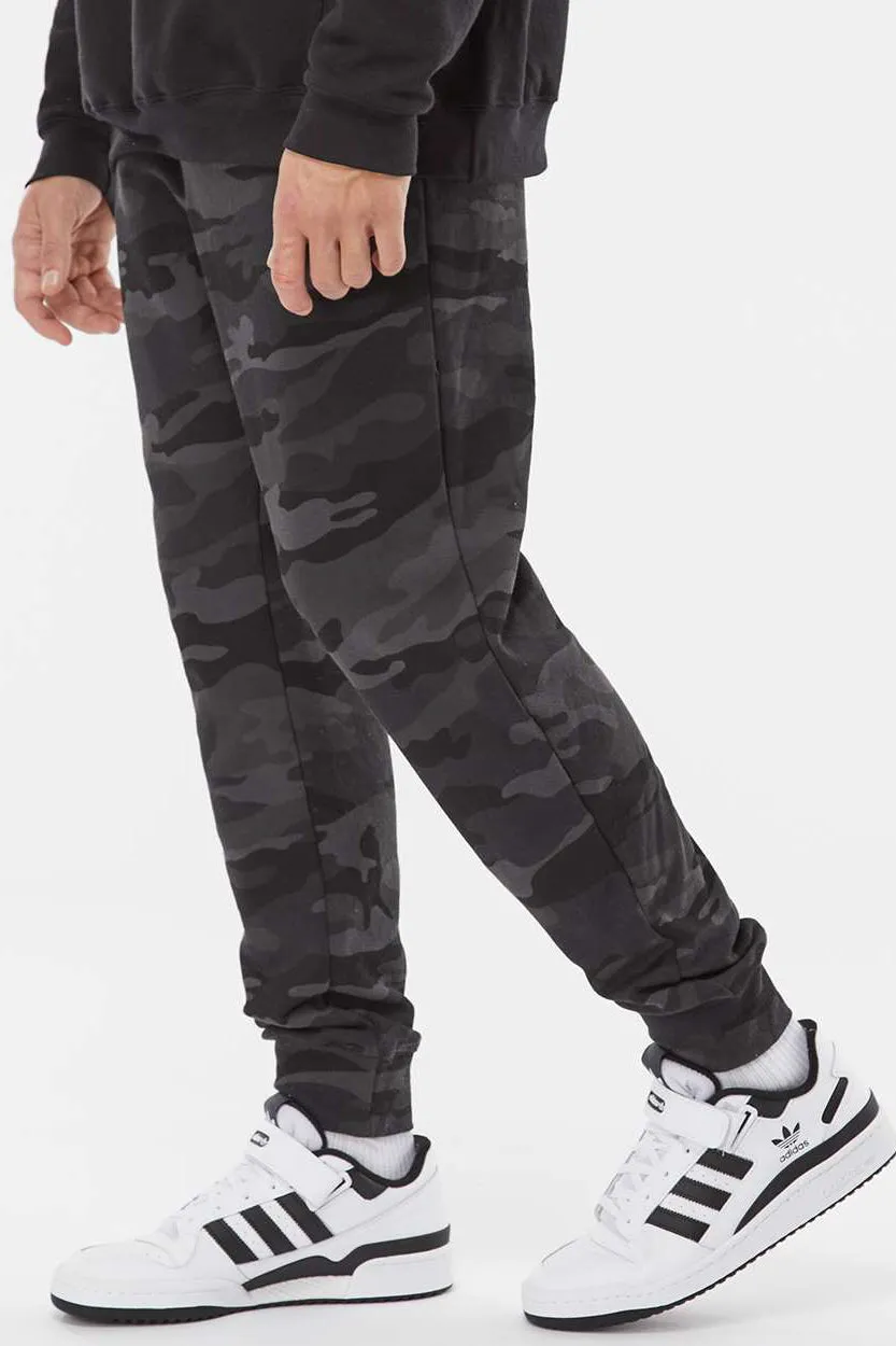 Pantalon de survêtement en polaire pour hommes avec poches - Camouflage noir