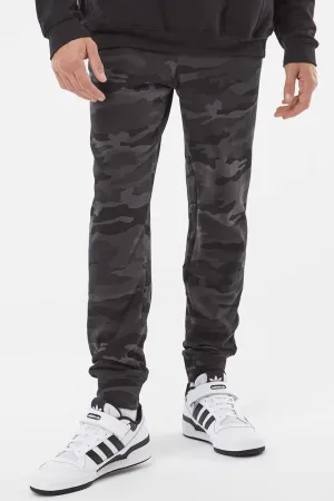 Pantalon de survêtement en polaire pour hommes avec poches - Camouflage noir