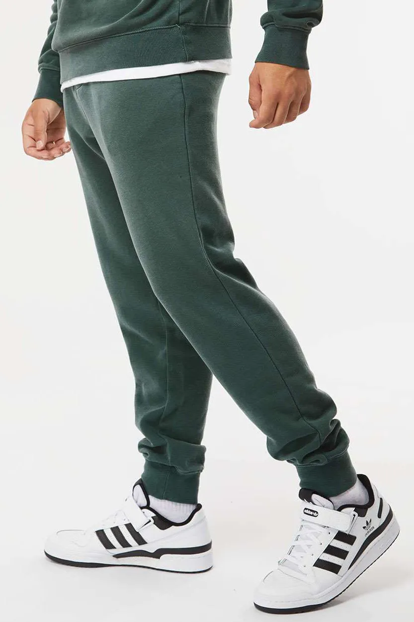 Pantalon de survêtement en polaire teint par pigmentation pour hommes avec poches - Vert alpin