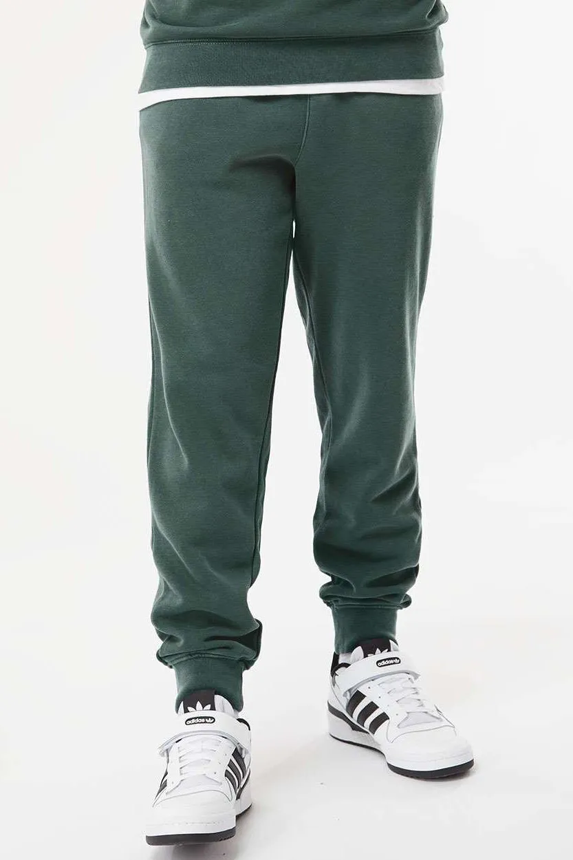 Pantalon de survêtement en polaire teint par pigmentation pour hommes avec poches - Vert alpin