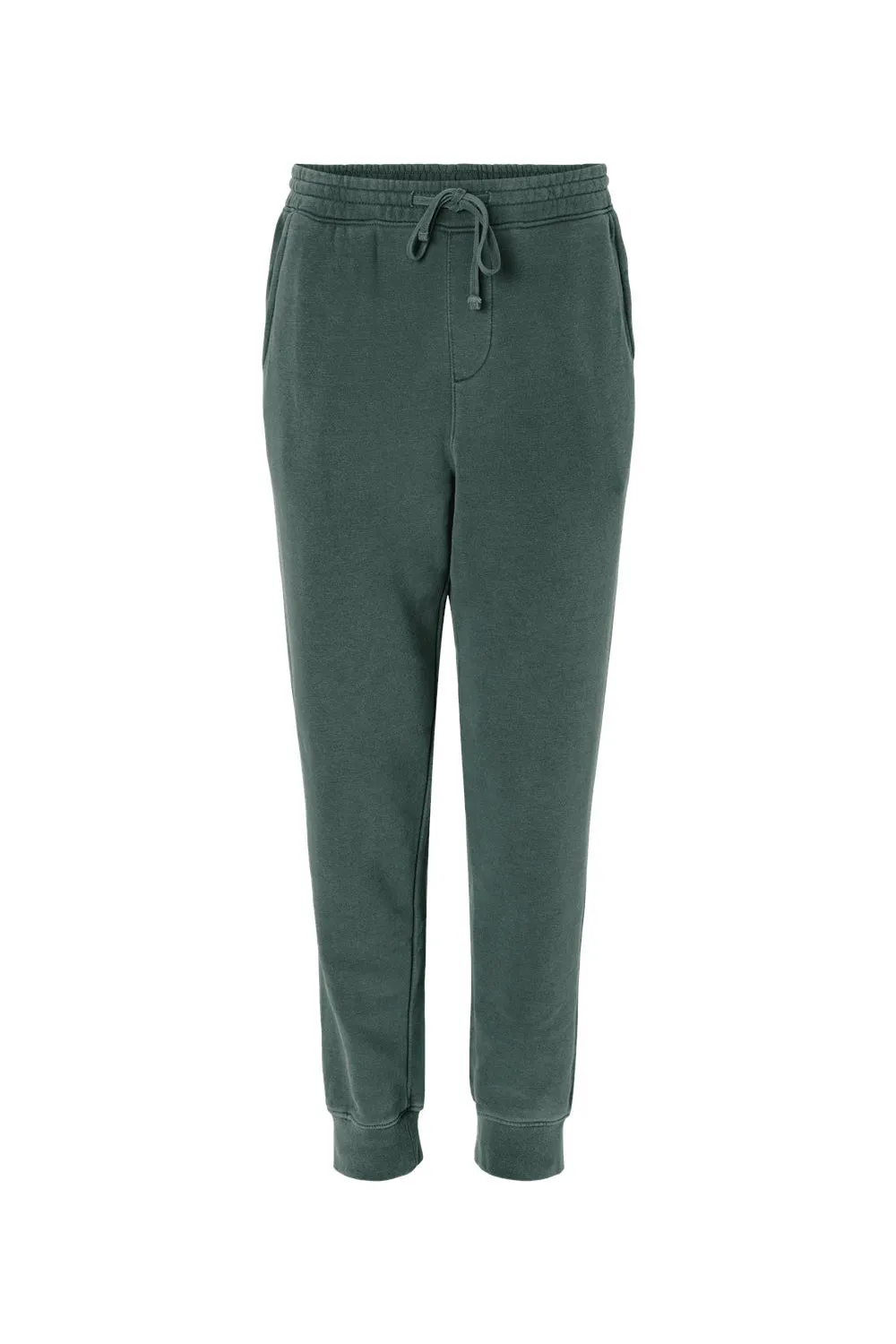 Pantalon de survêtement en polaire teint par pigmentation pour hommes avec poches - Vert alpin