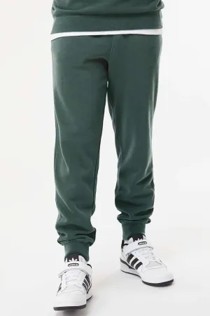 Pantalon de survêtement en polaire teint par pigmentation pour hommes avec poches - Vert alpin