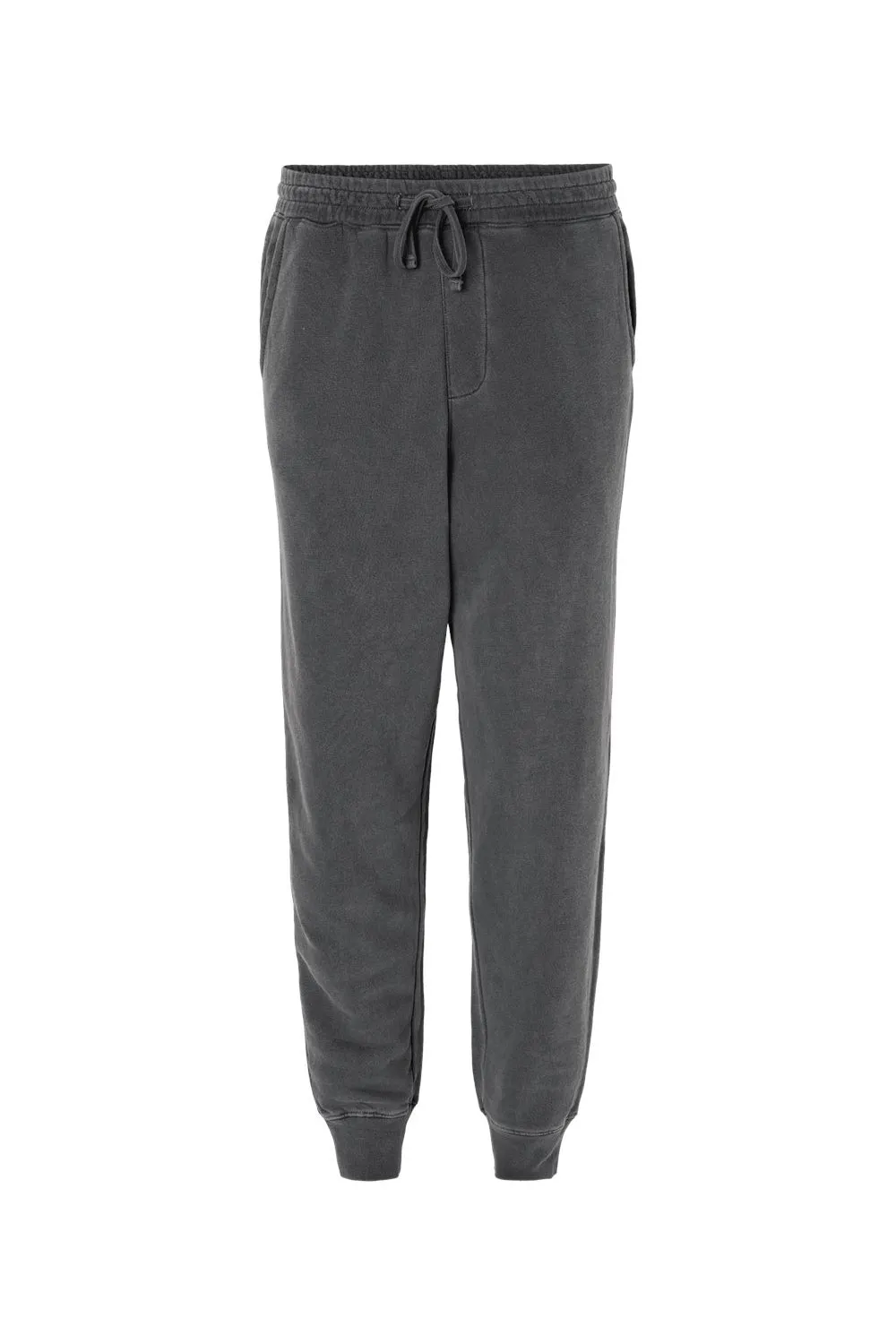 Pantalon de survêtement en polaire teint par pigmentation pour hommes avec poches - Noir
