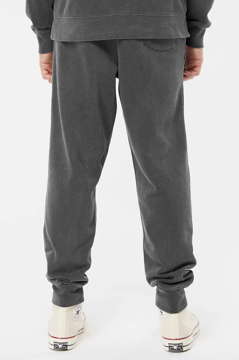 Pantalon de survêtement en polaire teint par pigmentation pour hommes avec poches - Noir