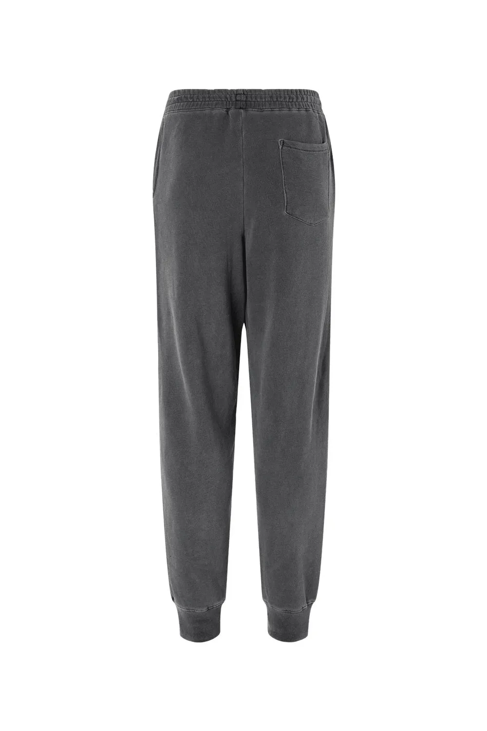 Pantalon de survêtement en polaire teint par pigmentation pour hommes avec poches - Noir