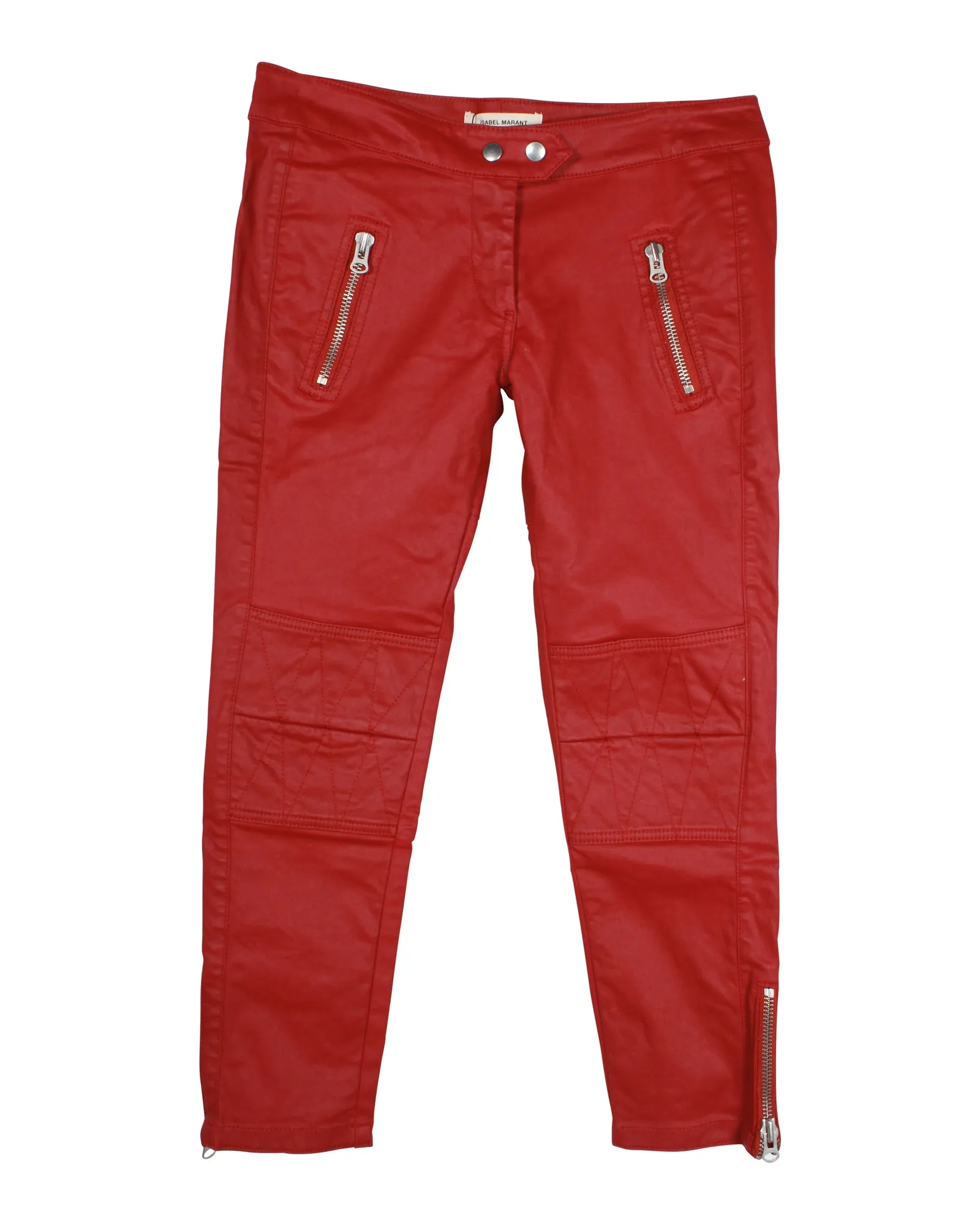 Isabel Marant x H&M Jeans moto ciré en coton rouge